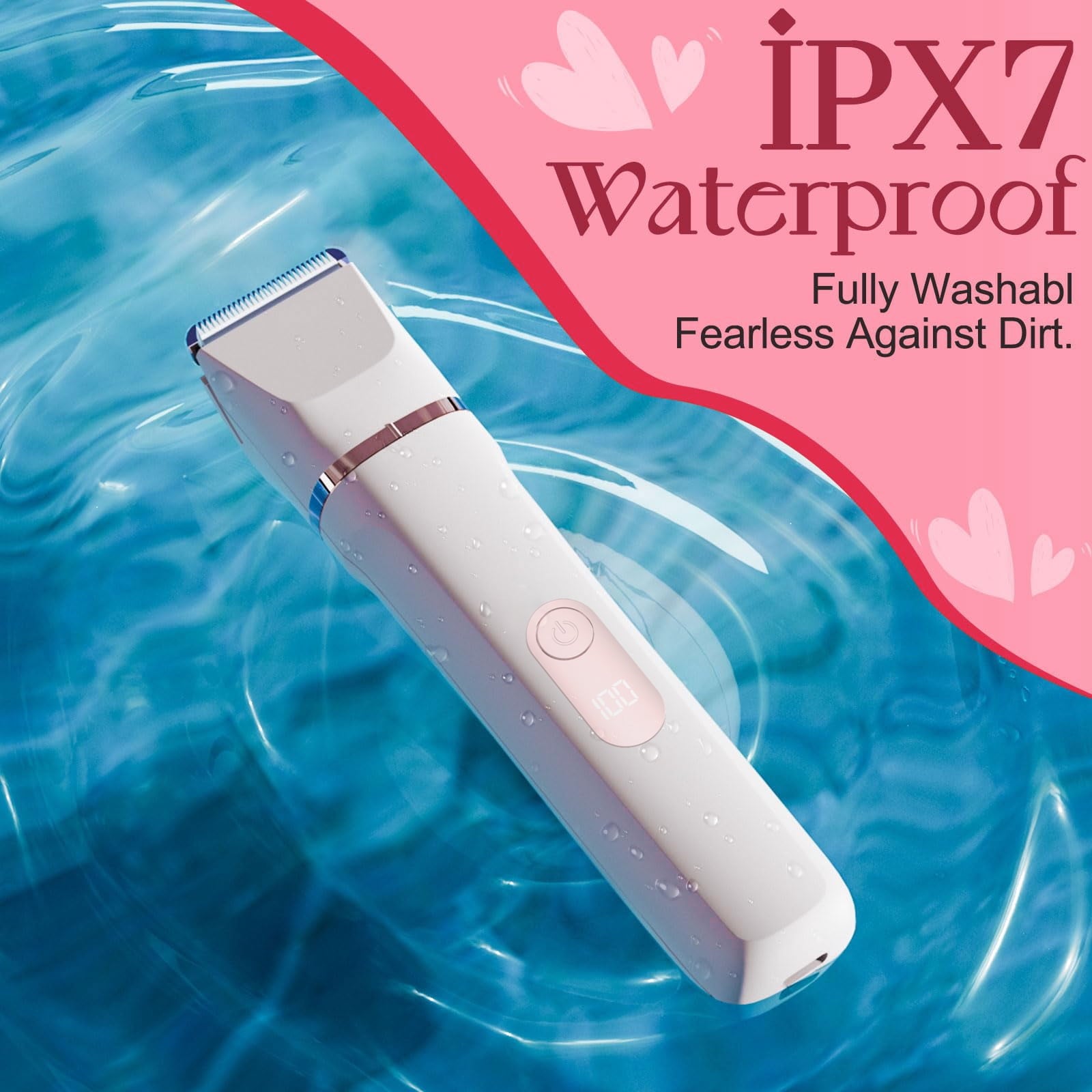 Women’S 2-In-1 Electric Bikini Trimmer & Facial Shaver, Painless Ceramic Blade Body Groomer with Waterproof Wet Dry Design, Rechargeable Travel Razor for Smooth Skin